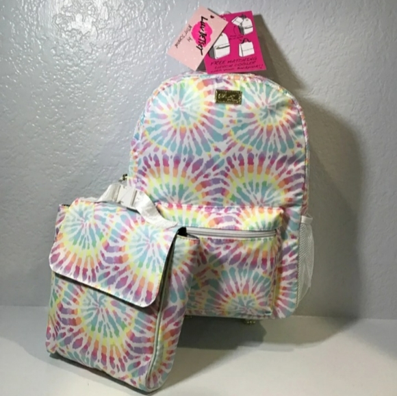 Betsey Johnson Handbags - Betsey Johnson tie dye backpack with lunchbox NWT